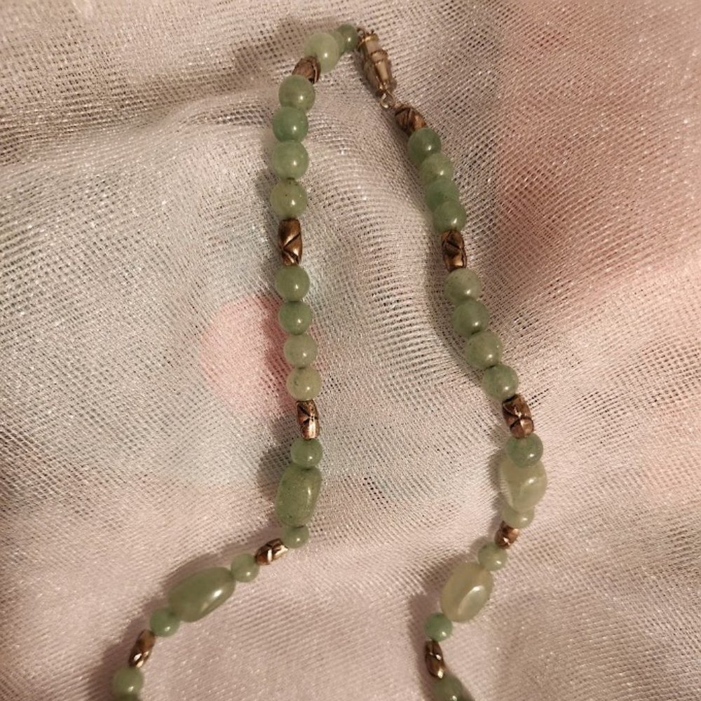 Abalone, Aventurine, and Bali Bead Necklace - Picture 3 of 4